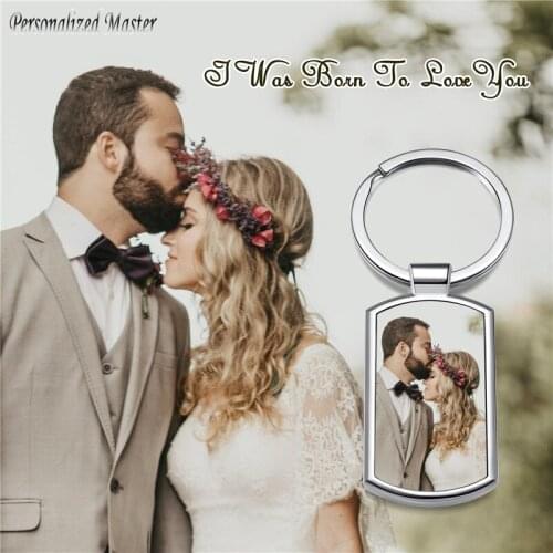 Personalized Master Customized Photo Keychains Alloy Key Chain Engraved Date Name Keyring Special Day Anniversary Memorial Gift