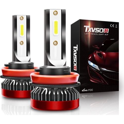 TXVSO8 H8 H9 H11 H4 LED Headlight Bulb 80W Car Light H9 Mini Led Lamp 8000lm 6000K LED 12V Auto COB Diode H8 Lights Luces Coche