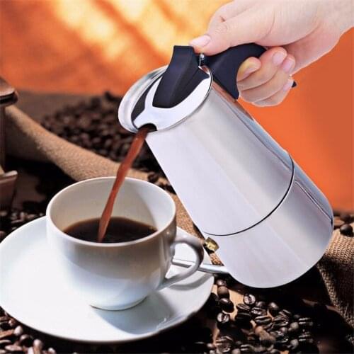 100/200/300/450ML Mocha Coffee Maker Moka Pot Stainless Steel Filter Espresso Cafetiere Italian Coffee Maker Percolator Tool
