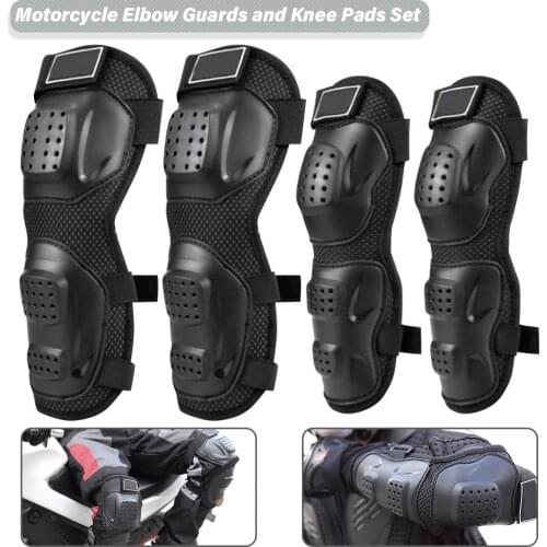 4PCs Elbow Guards Knee Pads Protection Set for Adults Motorcycle Motocross Cycling Skating Racing Protective Gear