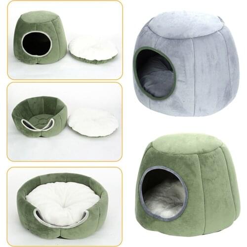 Small Pet Hamster Sleeping Bed Guinea Pigs Hedgehog Winter Nest Warm Cage Cave Bed House Fleece Cusion Hide Toy Playing Habitat