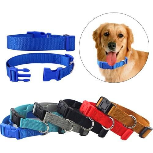 Nylon Webbing Dog Collar Heavy Duty Clip Buckle Pet Collar for Small Medium Dogs Chihuahua Dog Red Black Blue Purple