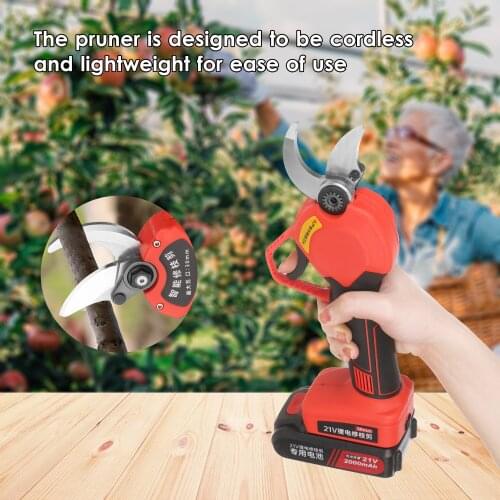 21V Cordless Electric Pruning Shears Pruner Garden Branch Trimming and Pruning Cutters with 2000mAh Rechargeable Battery
