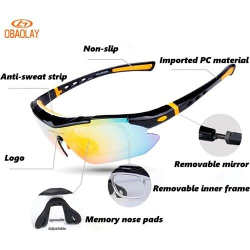 Topfight OBAOLAY 5Lens Glasses Outdoor Tactical Goggles Mountain Riding Protection Polycarbonate Goggles Eyewear Outdoor Sports