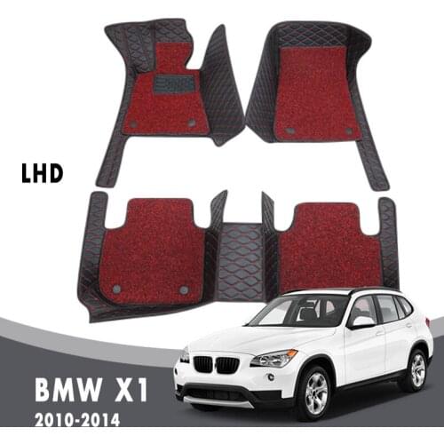 Luxury Double Layer Wire Loop Car Floor Mats Carpets For BMW X1 2014 2013 2012 2011 2010 Custom Auto Interior Accessories Parts