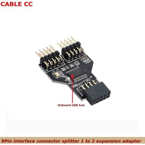The Best Quality Motherboard USB 9Pin Interface Connector Splitter 1 to 2 Adapter 9-pin USB HUB USB 2.0 Connector RGB Bluetooth