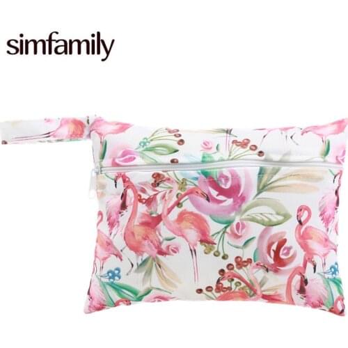[simfamily]1PC Reusable Water resistant Mini Wet bag Pouch For Menstrual Pads Nursing Pads Stroller,Makeup,14*18CM,Wholesale