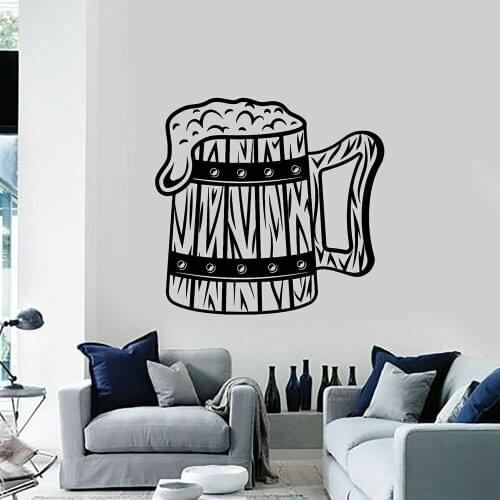 Vinyl Wall Decal Mug Hop Beer Foam Pub Alcohol Beerhouse Wall Stickers Pub bar Decoration Wallpaper Removable Art Decals B471