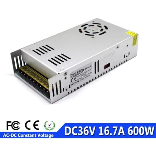 Single Output Switch Power Supply DC 36V 16.7A 600W Power Source Led Driver Transformer 110v 220v AC DC36V for CNC CCTV Motor
