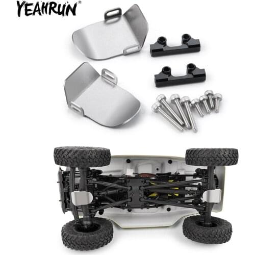 YEAHRUN Stainless Steel Front & Rear Chassis Axle Protector Skid Plate For 1/24 Axial SCX24 90081 RC Crawler Car Upgrade Parts