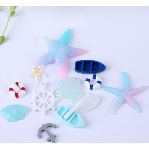 14pcs /lot) set of Ocean Sea theme Mediterranean series resin Charms collection embellishments
