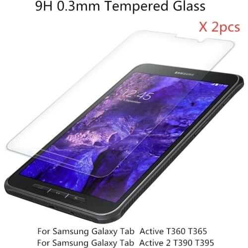 2pcs 0.3mm 9H Tempered Glass Screen Protective For Samsung Galaxy Tab Active T360 T365 Active 2 T395 T390 Protector Film