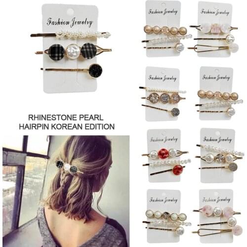 3pcs Women Fashion Hair Pearl Hairpin Simple Innovative Head Clip For Girls Women Hairstyle Barrette Hot Sale