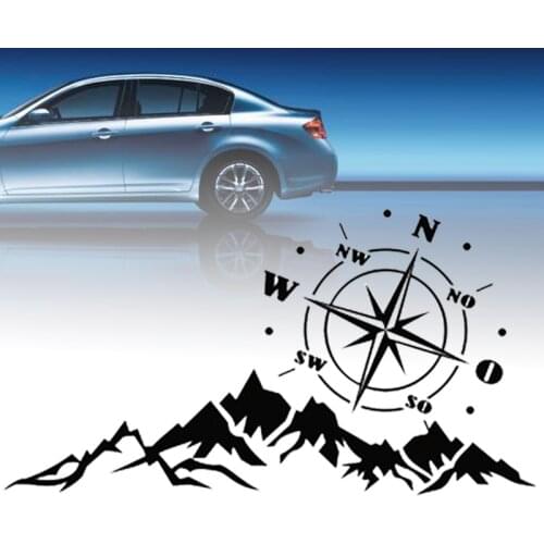 56x30CM 3D High Quality Universal Car Sticker Compass Rose Navigate Mountain Offroad Vinyl Decal No Fading Waterproof Dustproof