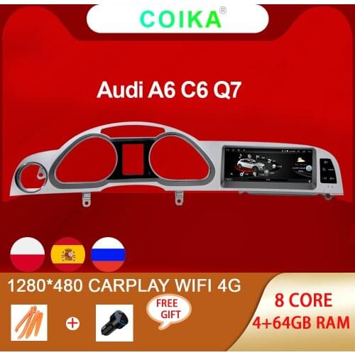 8 Core Android 10 System Car Radio Tablet For Audi A6 C6 Q7 WIFI 4G Carplay 4+64GB RAM BT GPS Navi Stereo Multimedia Player