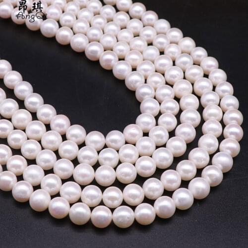 9-10mm Natural Freshwater Cultured Pearl Near Round Beads For DIY Elegant Necklace Bracelet Jewelry Making Earring Women Gift