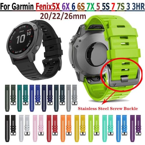 Watchband For Garmin Fenix 6/6S/6X Band Smart Bracelet Wrist Quick Fit Silicone Strap for Garmin Fenix 5S/Fenix 5X/Fenix 5 Watch