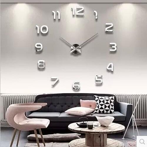 New Clock Watch Wall Clocks 3d Diy Roman Numbers Acrylic Mirror Stickers Home Decoration Living Room
