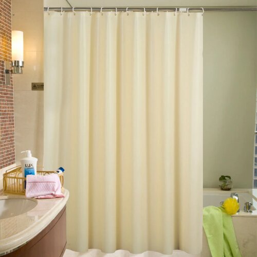 European White Shower Curtain Solid Color Thick Waterproof Curtains Simple Eco-friendly Partition Curtain Bathroom Decorative