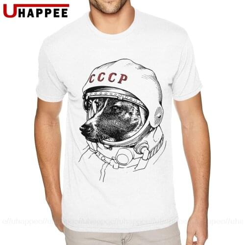 CCCP - Laika Space Traveler T Shirt The Space Dogs Tee Teenagers Distressed Print Shirts Men Short Sleeved Discount Top Apparel