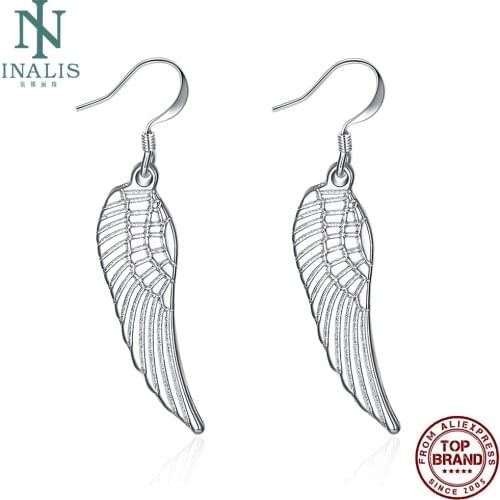 INALIS Romantic Angel Wings Drop Earrings For Women White Female Copper Earring Anniversary Fashion Jewelry Gift New Listing