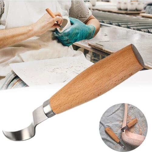 Stainless Steel Wood Carving Cutter Woodwork Sculptural Wood Handle Spoon Hook Knife Carving Tools DIY Woodcut Art Craft Tool