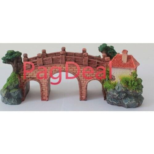 Hot Sale Aquarium Ornament L21cm Bridge Tree House Fish Tank Decoration L21cm Aqua Tank Decor Resin Artifical Arch Bridge