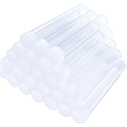 Pandahall 100pcs Clear Plastic Tube Bead Containers for storage Bottle Jewelry Packaging Jars about 78mm long, 13mm wide F60
