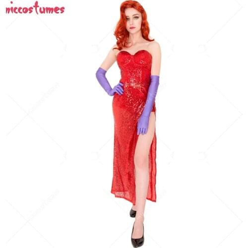 Jessica Rabbit Red Dress Gown Cosplay Costume