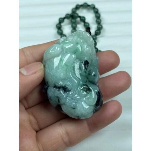 Natural 7A Myanmar jade Handcarved jade brave troops green jade pendant jade necklace men pendants jewelry jade necklaces