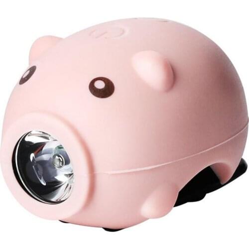 Piggy-shaped Headlamp Flashlight For Children Safe Bike Headlight Horn Lights Balance Car Lights For Bicycle Childrens Scooter