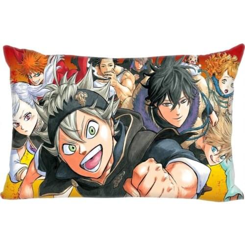 Custom Black Clover Pillowcase 45x35cm(One Side) New Rectangle Zipper Print Throw Wedding Decorative Pillowcase Cover