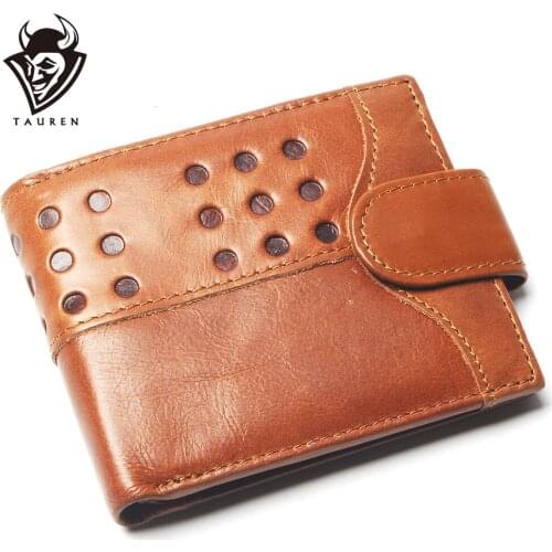 New Coin Purse Cheap Mens Dot Embossing Wallet Genuine Leather Coin Purse For Men Card Holder Strong Wallet