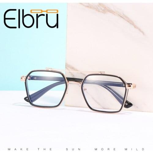 Elbru -1 -1.5 -2 -2.5 -3 -3.5 Shortsighted Glasses Fashion Men Women Myopia Glasses Double Beam Anti-blue Light Myopia Glasses