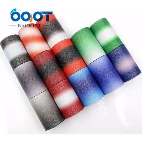 OOOT BAORJCT G-18424-17 75mm 5yards flash Ribbons Thermal transfer Printed grosgrain Wedding Accessories DIY handmade material