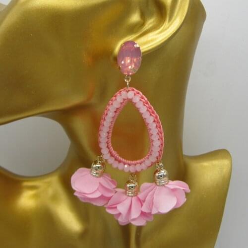 Oorbellen Bohemian Crystal Earrings for Women Wedding Dangle Flower Earrings Water Drop Earrings Party Jewelry Ear 2021 Bijoux