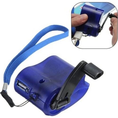 Mini Outdoor Emergency Portable Manual Hand Power USB Charging Charger Hand Crank For Mobile Phones Camping Backpack Gadget