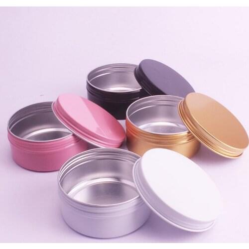 150g 4 colors refillable empty aluminum metal tin cans bottle , cosmetic cream container box 100pcs