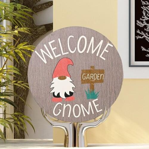 Christmas Decoration Faceless Doorplate Pendant Home Decor Round Doorplate Wood Artware 2022 New Year