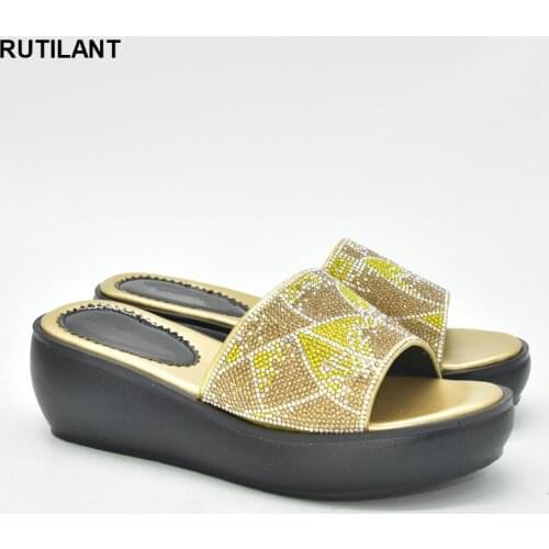 Crystal Sequins Platform Wedge Thick Sole Sandals High Heels Ladies Shoes and Sandals Womens Platform Heels with Rhinestone