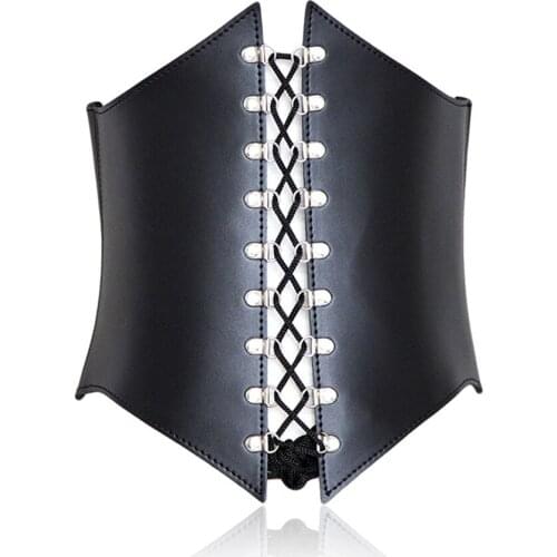 Sexy Leather Porno Corset Underbust Shapewear harness women lace up body fetish harness lingerie Adult sex toys exotic apparel