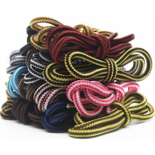 1 Pair 100cm 120cm Double Colors Stripe Sports Shoes Laces Polyester Classic Shoelaces For Hiking Martin boots 8 Colors