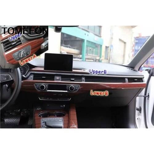 TOMEFON For Audi A5 2017 2018 2019 LHD Middle Center Console Control Dashboard Panel Air Condition Switch Button Cover Trim ABS