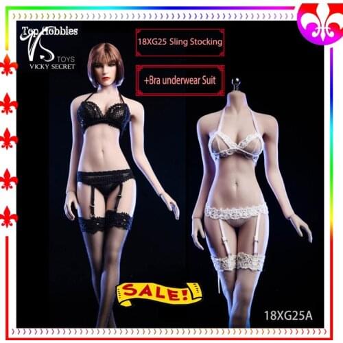 VSTOYS 18XG25 1/6 Female Figure Lace Sling Stocking Suspenders Underwear Set Of Clothes Sexy Lingerie for 12 Inch Hot Toys body