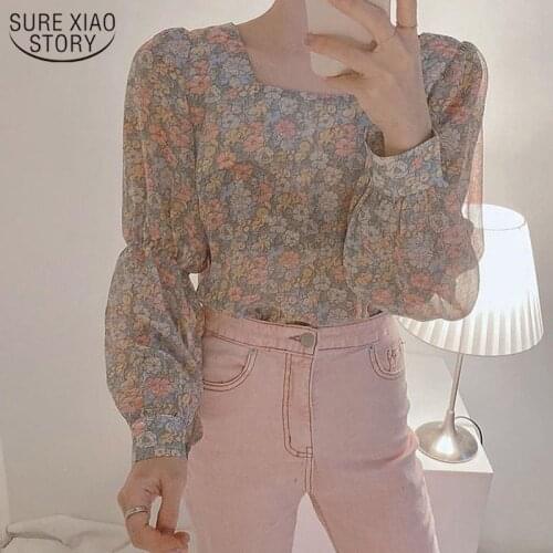 Women Shirts Newest Office Lady Blouse Blusas Vintage Florals Loose Elegance Tops Korean Clothes 2021 Summer Streetwear 10144