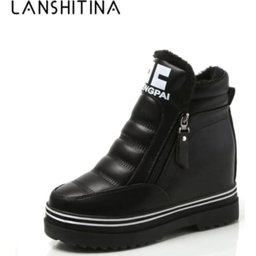 Women Warm Winter Boots Increase PU Leather Shoes Cotton Ankle Platform Botas Waterproof Snow Boots Woman Zapatos Mujer 2020 New