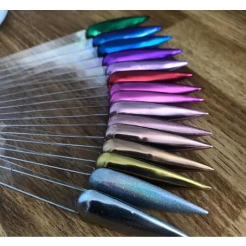 0.2g Chrome Nail Pigment Powder Metallic Nail Art Powder Mirror Effect UV Gel Polish Manicure Pigment With 1brush