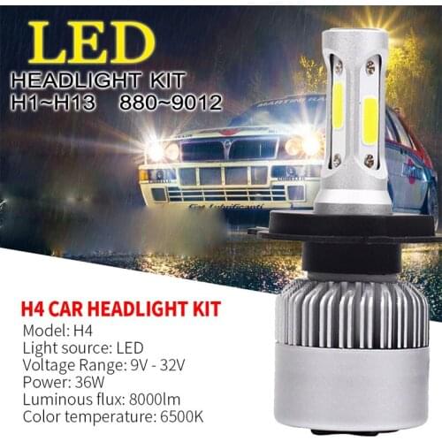 1pcs LED Headlight Universal Car Lights Bulbs S2 H4/HB2/9003 H7 H1 6500K Front Lamp LED Fog Light Car Styling Car Accessories