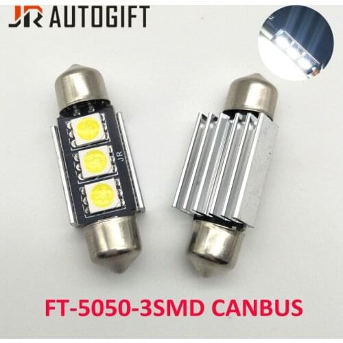 100PCS Car-styling 12V 24V FT 36mm C5W 3SMD 5050 LED CANBUS NO Error Festoon Bulb Car Licence Plate Light Auto Housing Interior