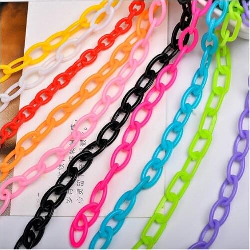 1p color Acrylic plastic Link Chain close chain for Necklace Bracelet earrings jewelry Making accessories DIY garment decoration